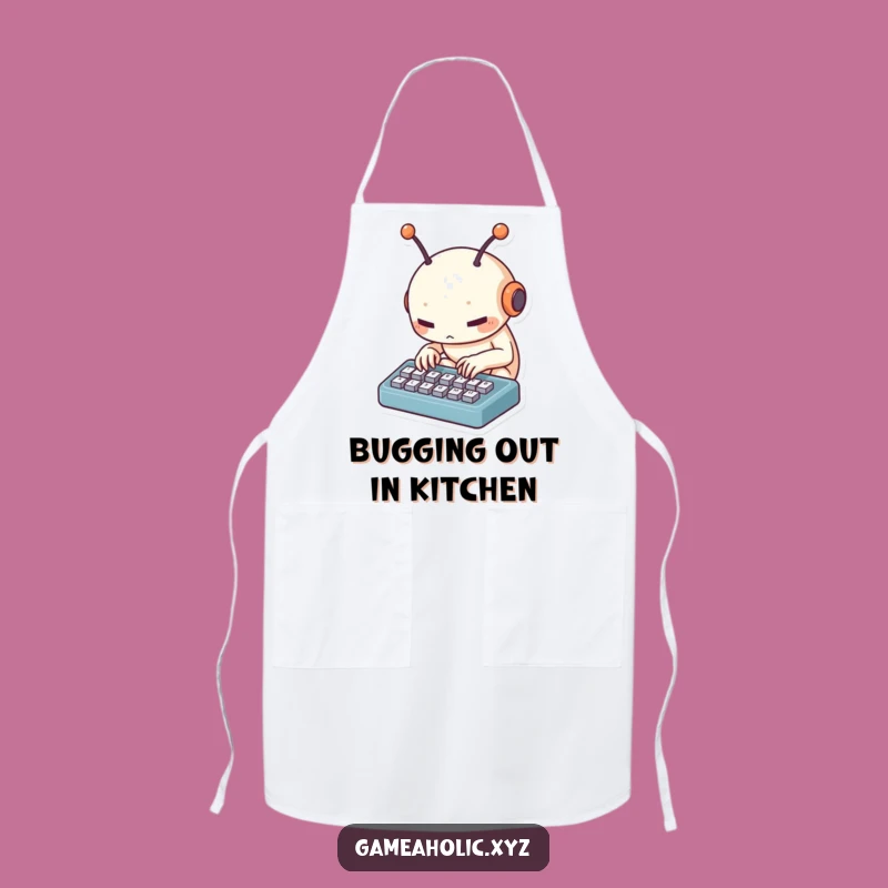 Funny Alien Chef Apron: Creature Typing in Kitchen, Hilarious Gift