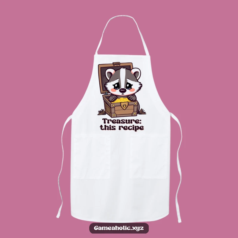 Funny Badger Apron: Chef Creature, Treasure Obsessed, Kitchen Gift