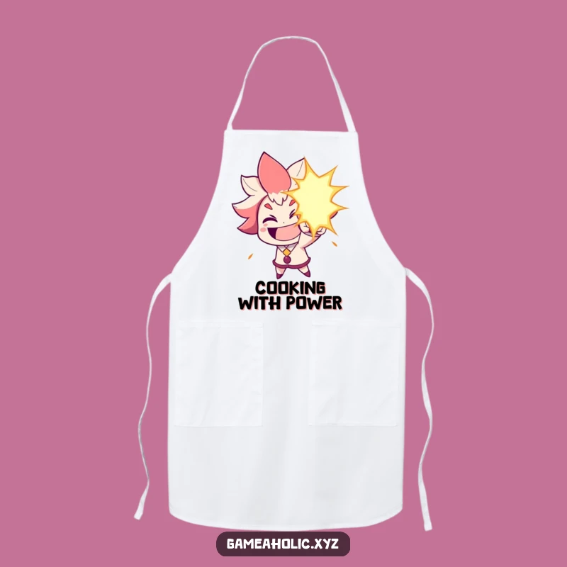 Funny Energy Blast Apron: Humorous Chef Character Kitchen Gift