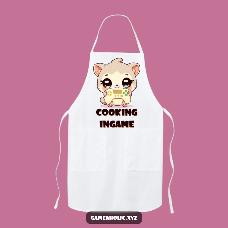 Funny Gamer Animal Apron - Cute Character Chef, Humorous Gaming Kitchen Gift