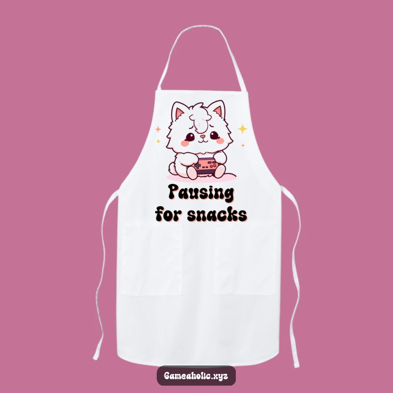 Funny Gamer Animal Apron: Focused Feline Cooking and Gaming, Hilarious Gift