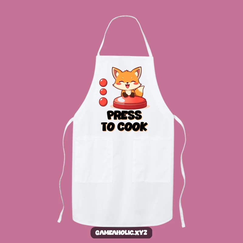 Funny Fox Button Press Apron - Cook Up Some Laughs in the Kitchen