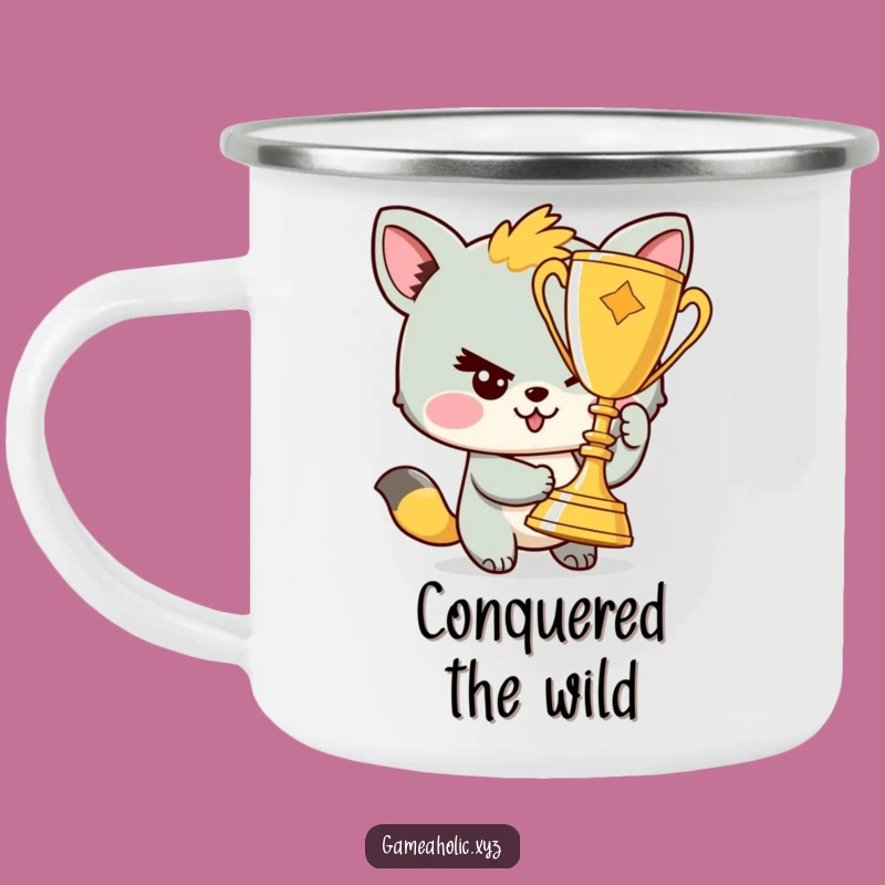 Funny Animal Trophy Winner Camping Mug: Adventure with a Cheeky Win