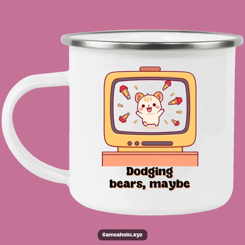 Funny Gamer Animal Camp Mug: Fuel Your Adventure with Dodging Spirit!