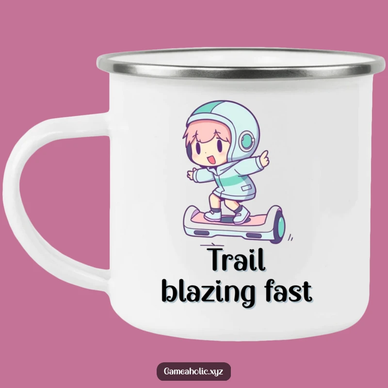 Funny Camp Ride Mug: Zippy Hoverboard Character Adventure Gift