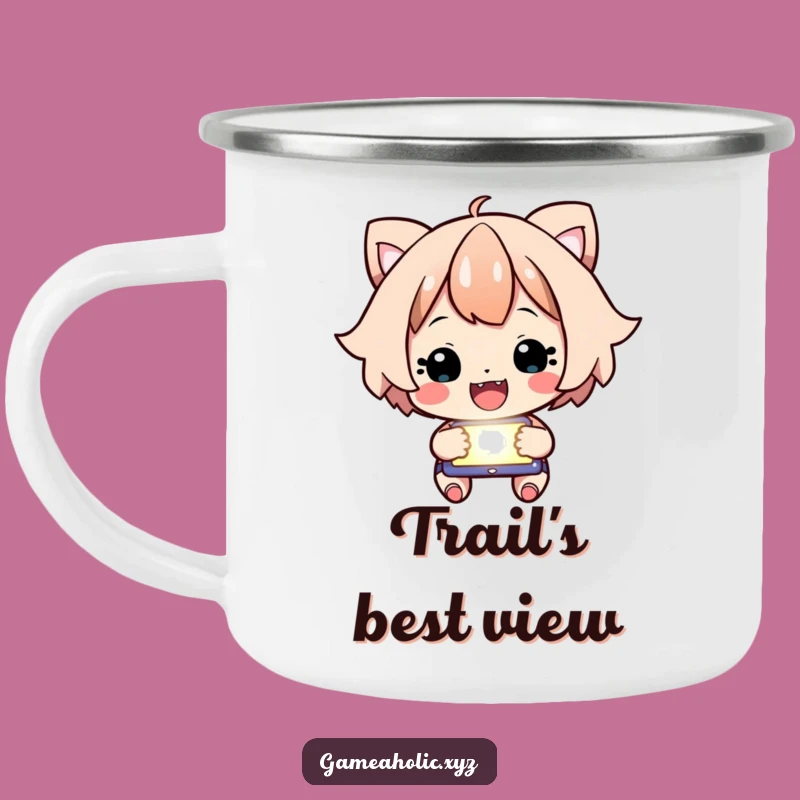 Funny Focused Character Camping Mug - Cheering Drinkware, Gift!