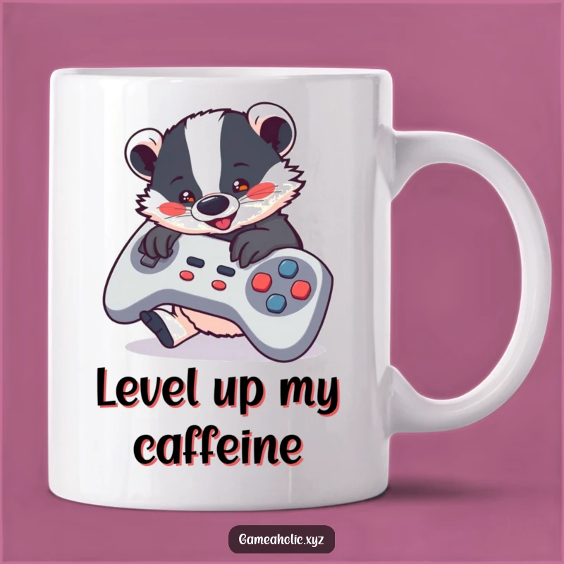 Funny Badger Gamer Mug - Perfect Gift for Enthusiastic Button Mashers
