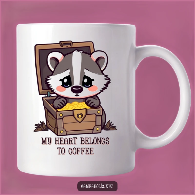 Funny Badger Mug: Surprised Eyes, Treasure Chest Love, Perfect Gift