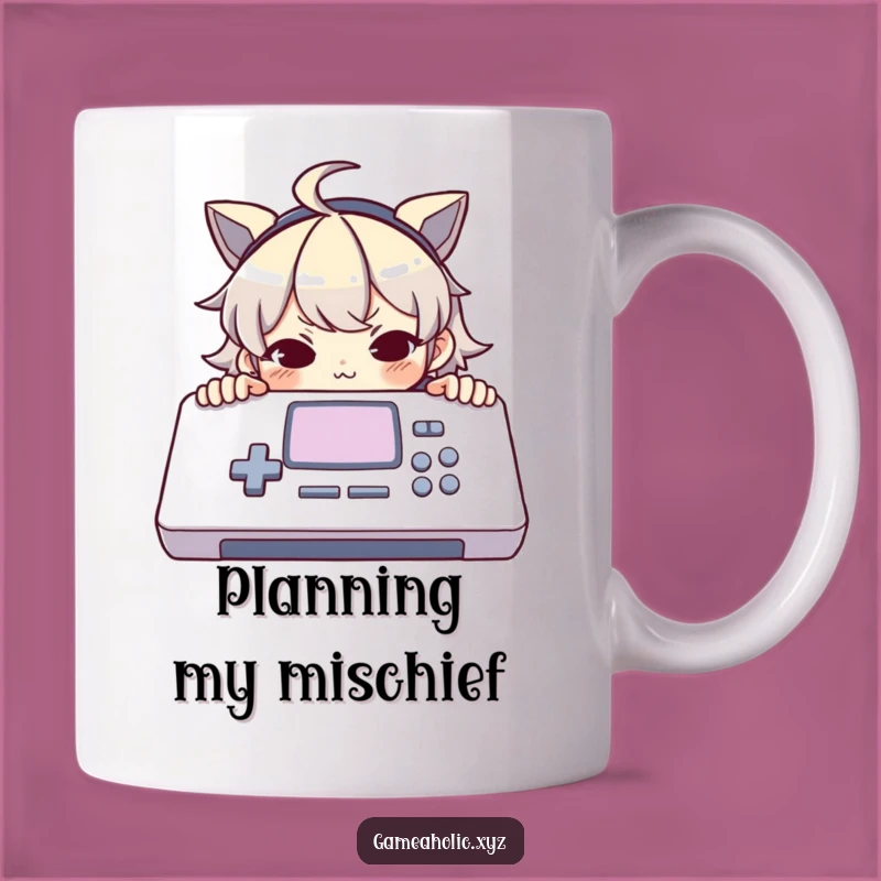 Funny Console Mug: Mischievous Gamer Peeking, Perfect Funny Gift