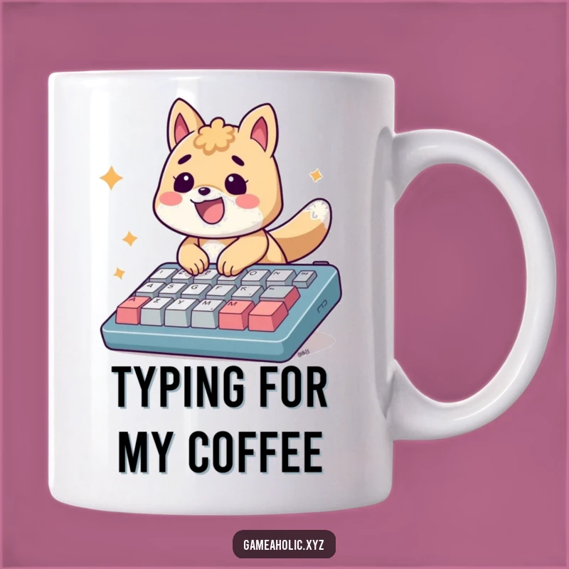 Funny Typing Animal Mug - Energetic Keyboard Smiles Gift