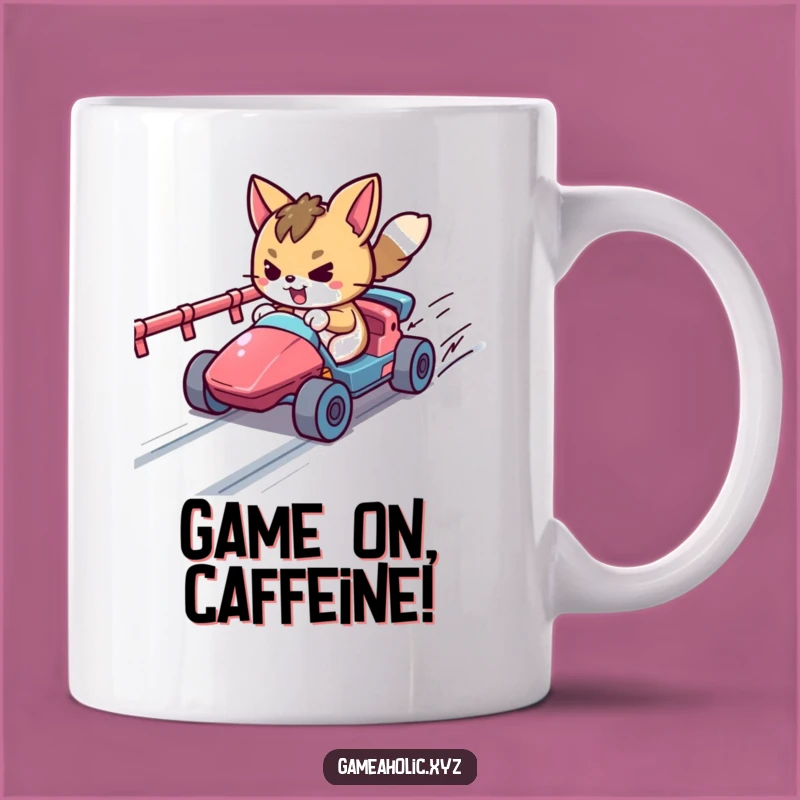 Funny Determined Racer Mug: Pixel Game Art Design, Perfect Funny Gift