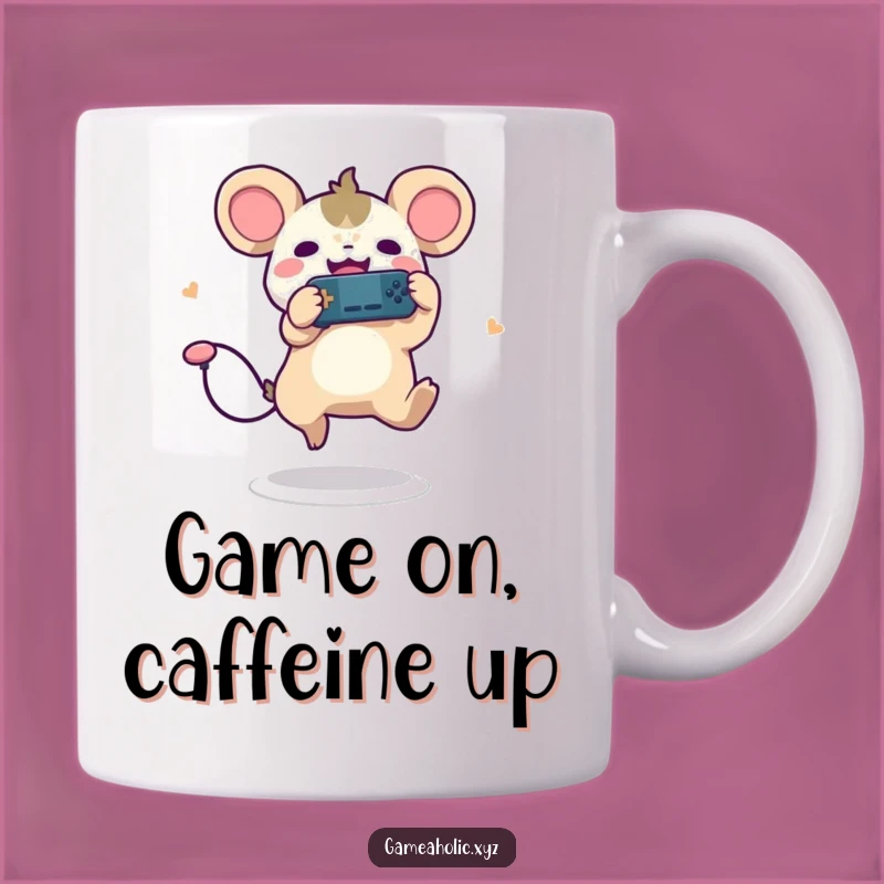 Funny Gamer Creature Mug - Joyful Leaping Creature Plays Games, Perfect Gift!