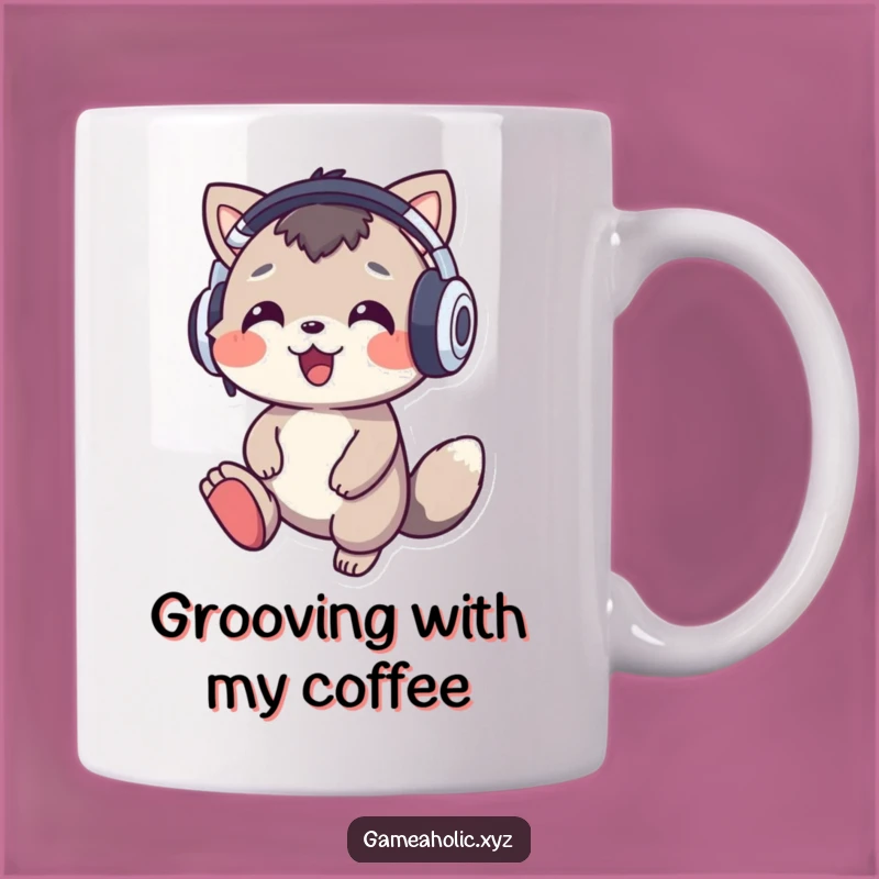 Funny Music Lover Animal Mug: Cheerful Character Grooving, Perfect Gift