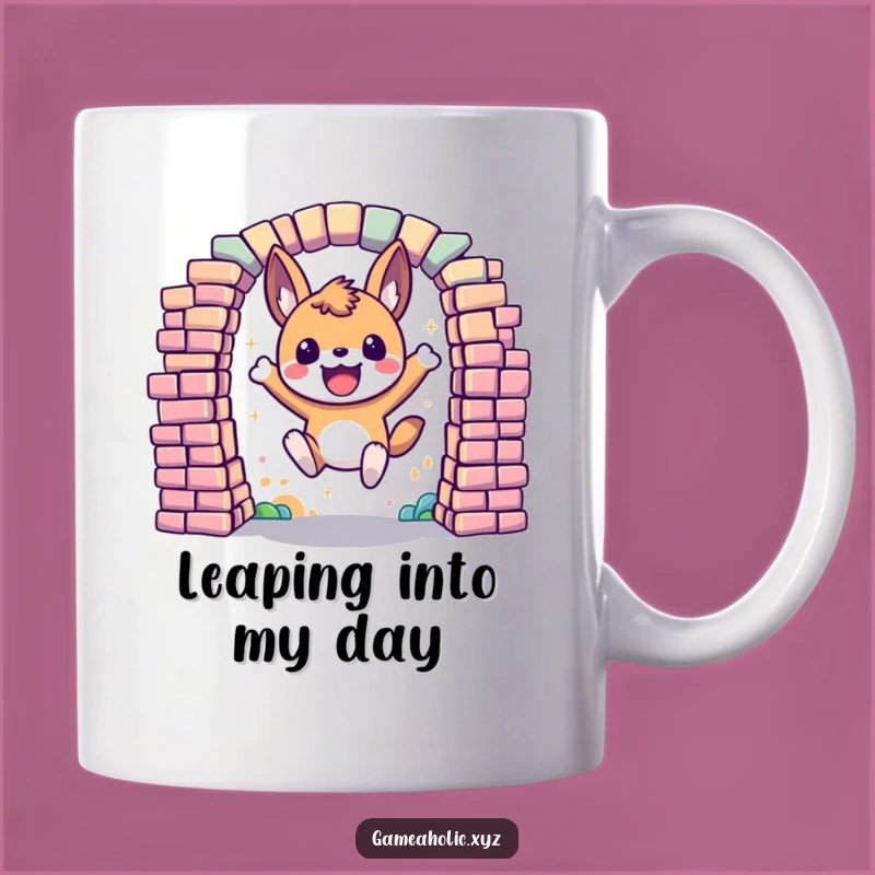 Funny Gamer Mug: Pixel Portal Leaping Animal, Perfect Funny Gift for Adventure