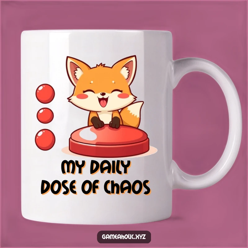 Funny Fox Button Press Mug - The Perfect Gift for Impulsive Decision Makers