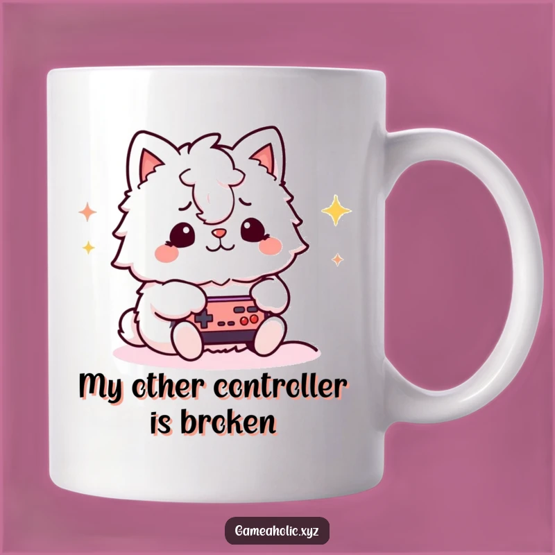 Funny Gamer Cat Mug: Focused Feline Gamer Playing Video Games, Perfect Gift