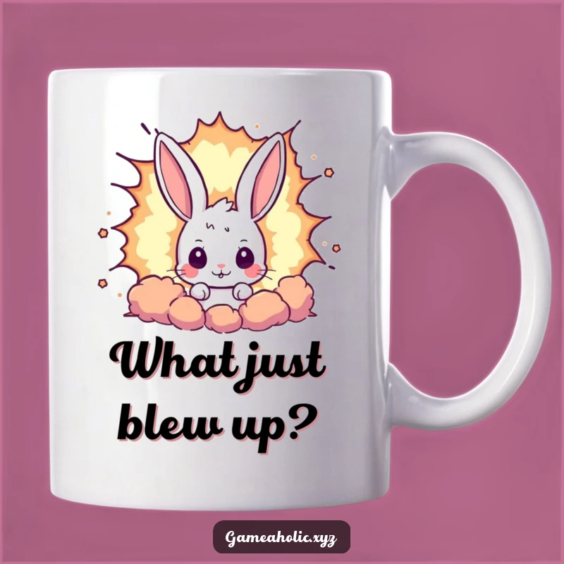 Funny Rabbit Pixel Explosion Mug - Perfect Gift for Gamers and Nerds