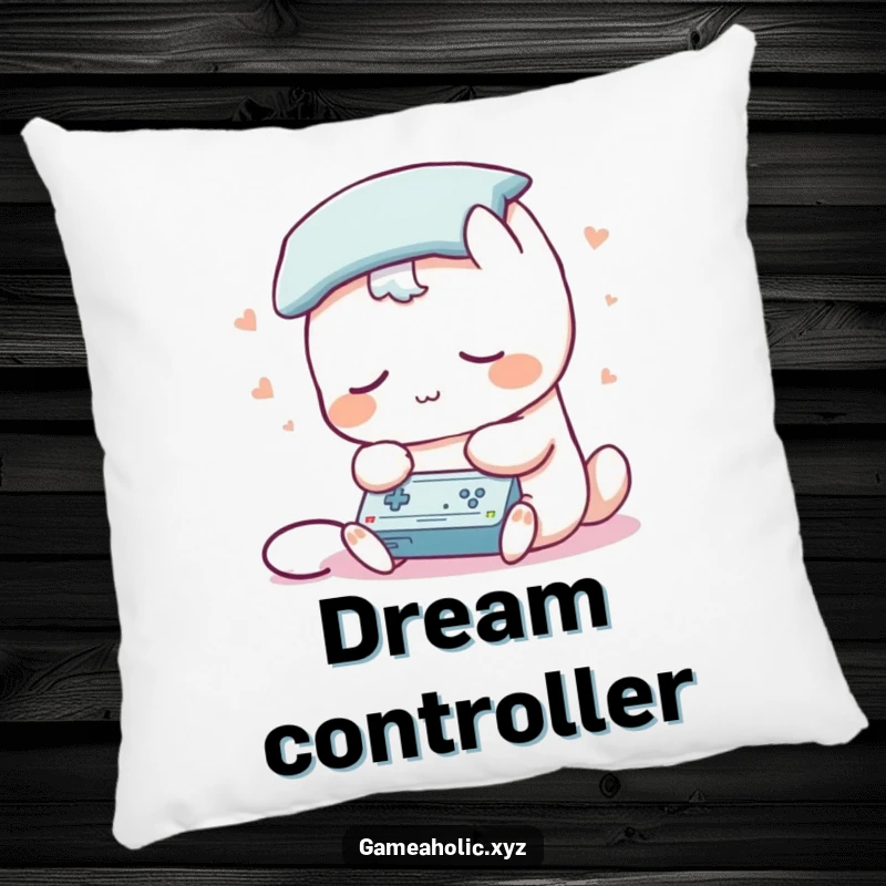 Funny pillow designed as a sleepy creature with a pillow for a head, gaming, representing ultimate comfort for gamers.