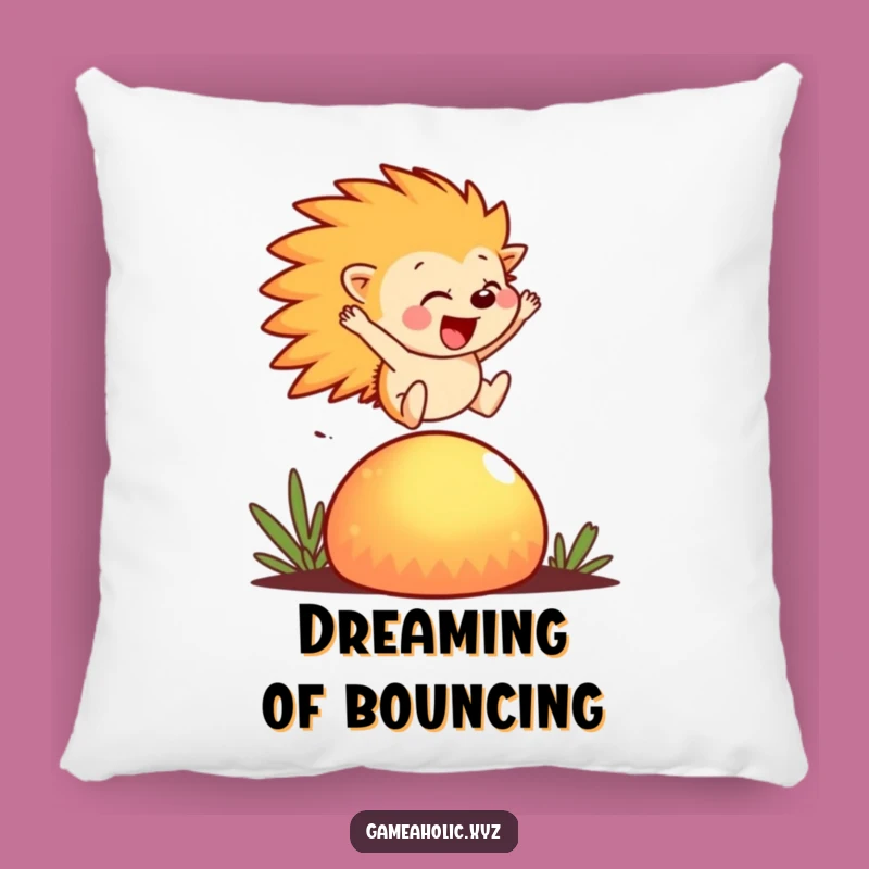 Funny Hedgehog Pillow: Soft Cushion, Joyful Leap, Cozy Whimsical Gift