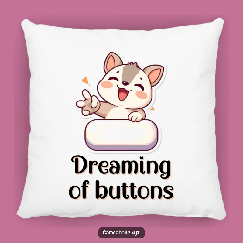 Funny Gamer Animal Pillow - Determined Button Smasher Cushion, Comfy Funny Gift!