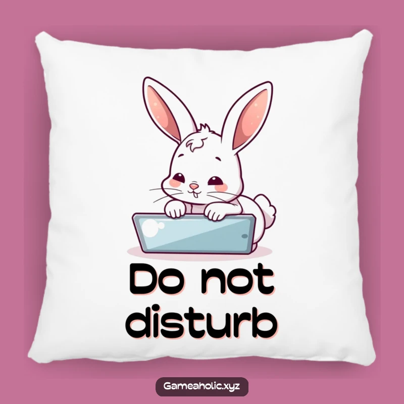 Funny Bunny Screen Time Pillow: Comfy and Hilarious Home Decor
