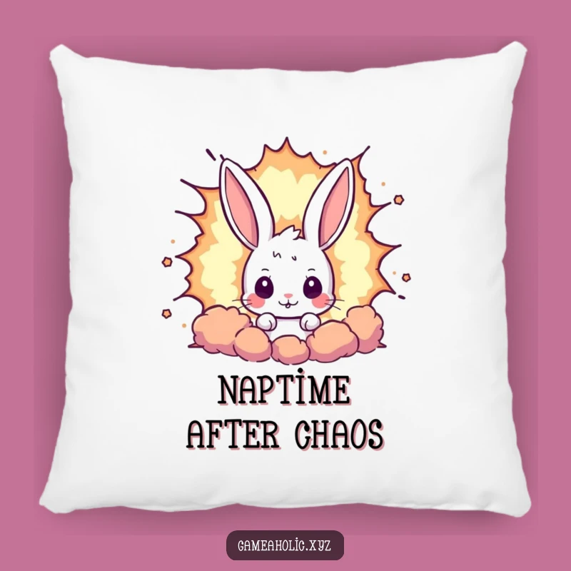 Funny Rabbit Pixel Explosion Pillow - Cozy Up with Gaming Nostalgia