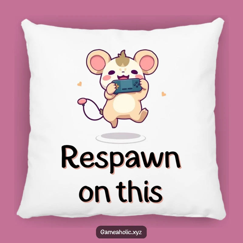 Funny Gamer Creature Pillow - Joyful Leaping Player, Cozy Gift!