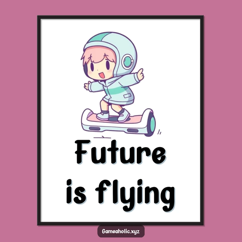 Funny Hoverboard Zippy Art: Character Ride Digital Print Gift