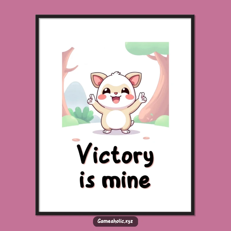 Funny Victory Creature Digital Art: Happy Digital Pose Print, Instant Hilarious Download
