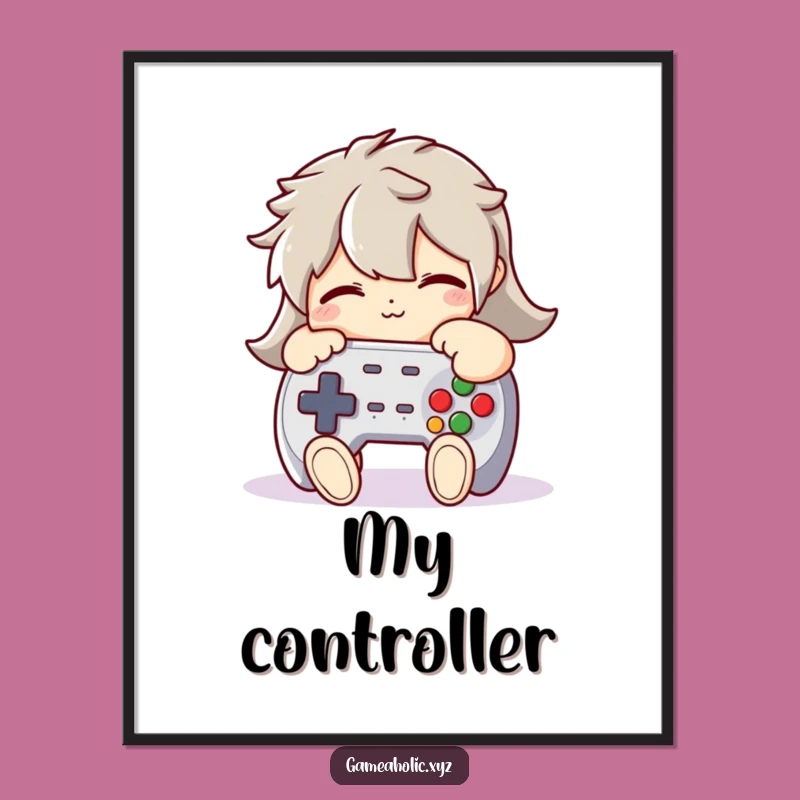 Funny Gamer Hug Digital Art: Instant Controller Love for Your Walls
