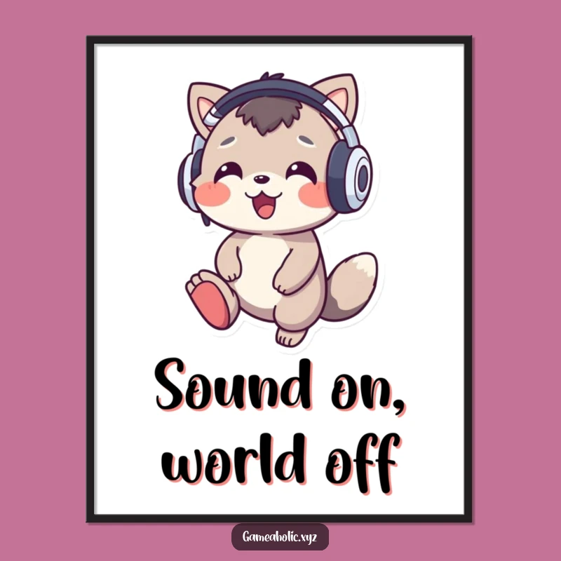 Funny Music Animal Digital Art: Cheerful Character Grooving, Instant Gift