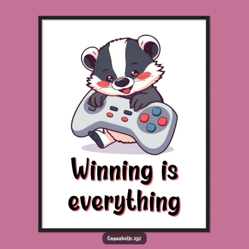 Funny Badger Gaming Digital Art - Instant Gamer Decor Gift
