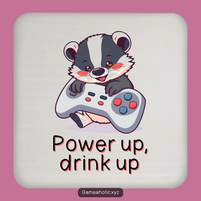 Funny Badger Gaming Coaster - Protect Surfaces with Gamer Style