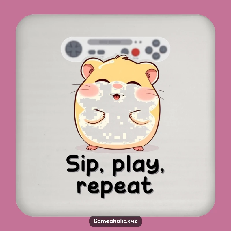 Funny Hamster Gamer Coaster: Gaming Bliss Hamster Protector for Tables