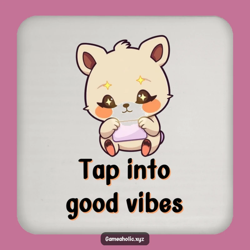 Funny Stressed Animal Drink Coaster Set - Starry Eyes Tap Screen, Home Gift!