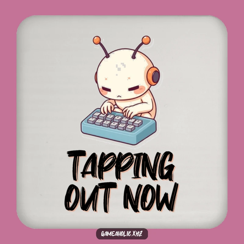 Funny Alien Keyboard Coaster: Creature Tapping, Protect Surfaces Gift