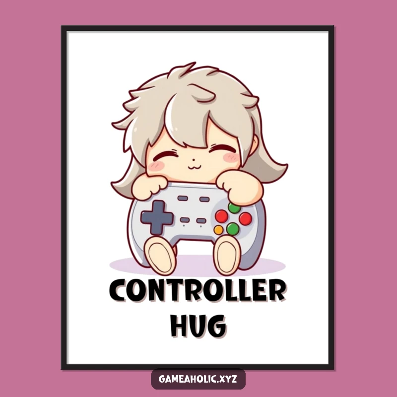 Funny Gamer Hug Poster: Decorate Your Space with Controller Love