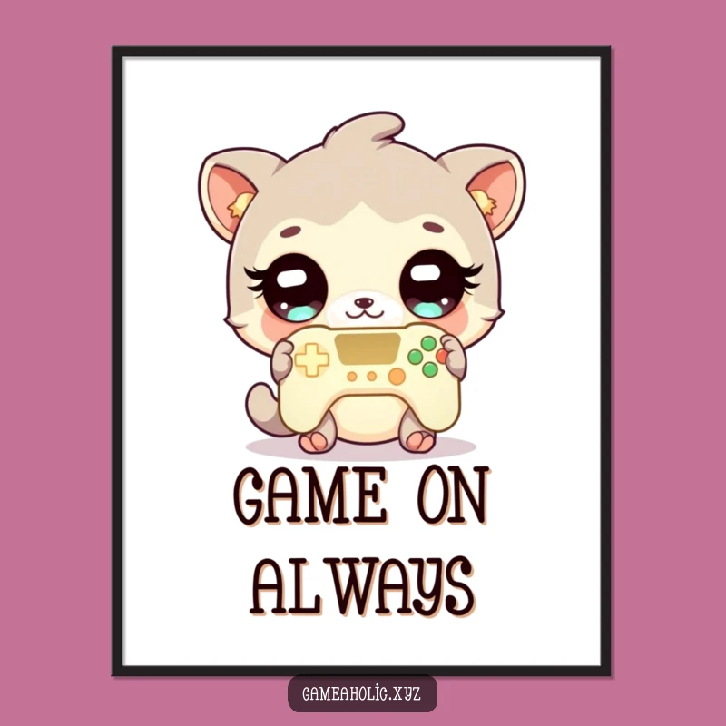 Funny Gamer Animal Poster - Cute Character Art, Perfect Gaming Wall Decor Gift