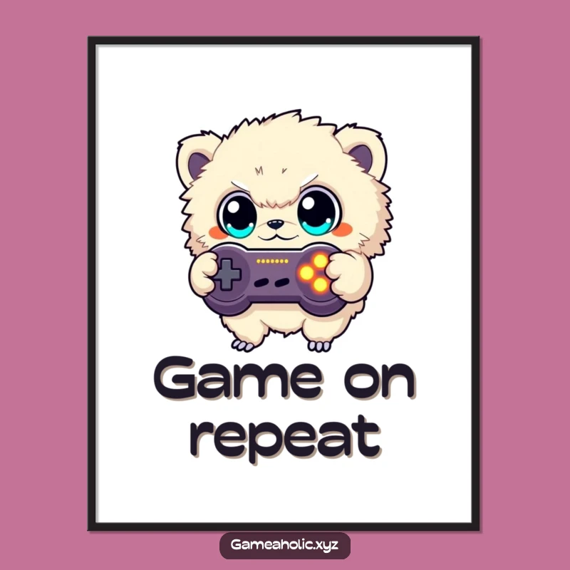 Funny Gamer Creature Poster: Epic Button Mashing Art, Perfect Funny Gift Wall Decor