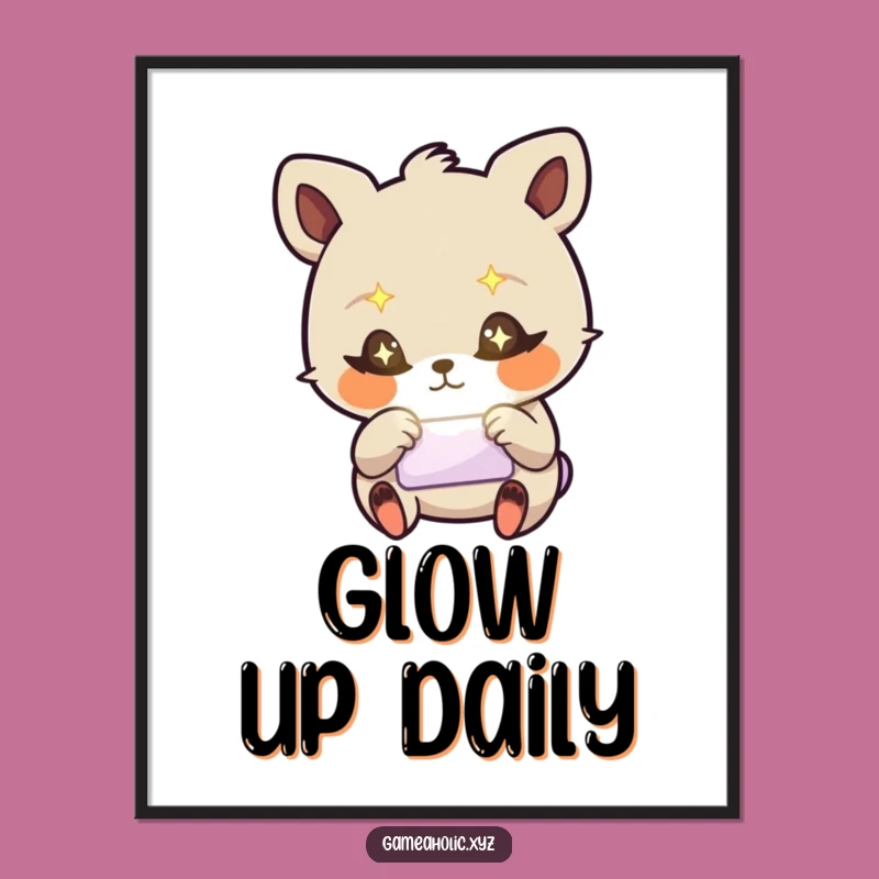 Funny Stressed Animal Wall Art - Starry Eyes Tap Screen, Gift Idea!