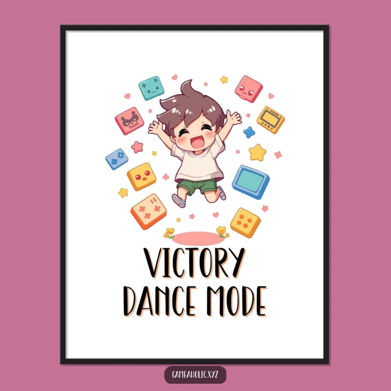 Funny Gamer Poster: Dynamic Jumping Character, Iconic Game Art, Awesome Gift!