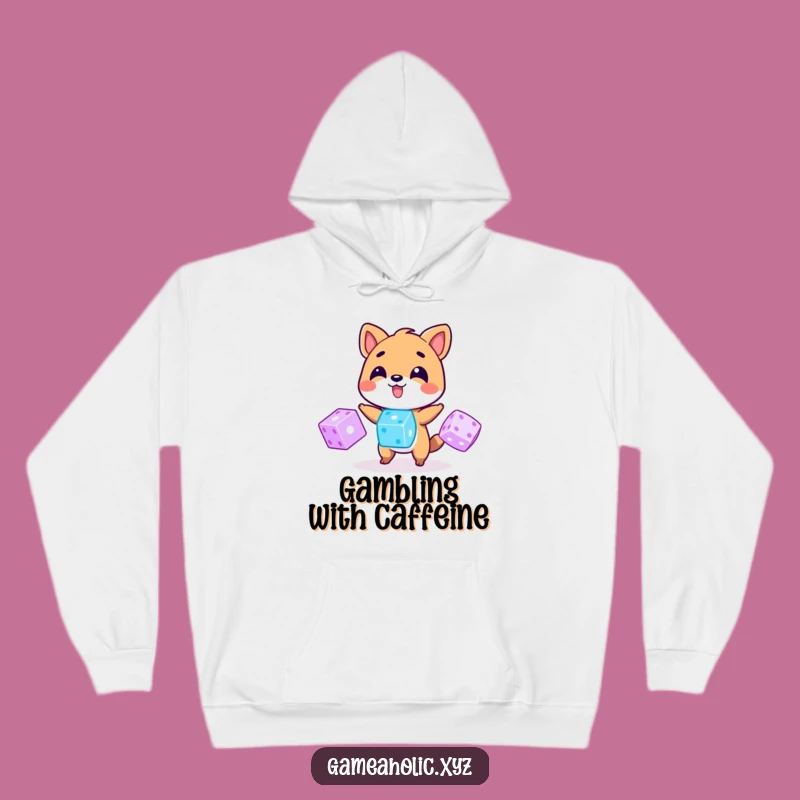 Cozy Funny Hoodie: Animal Juggling Glowing Dice, Warm Luck Gift