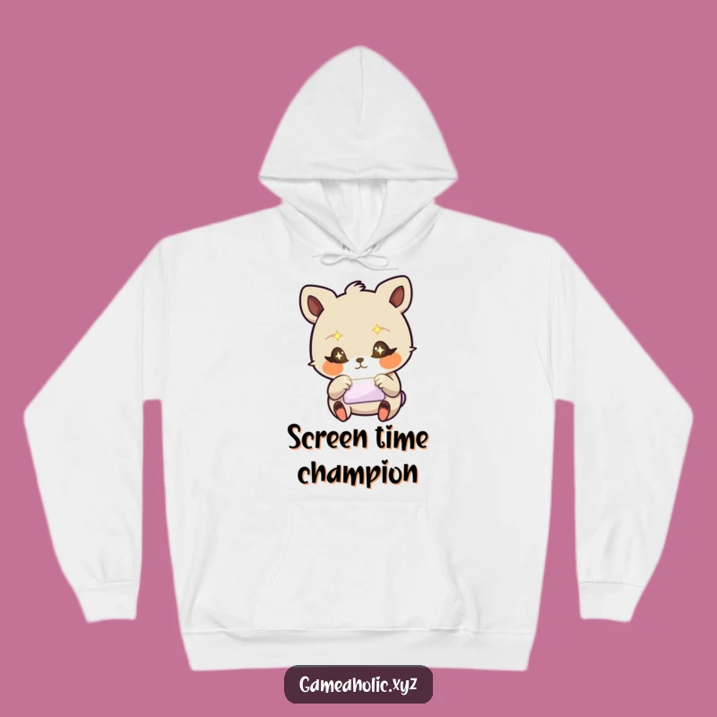 Cozy Funny Stressed Animal Hoodie - Starry Eyes Tap Screen, Warm Gift!