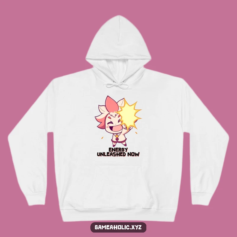Funny Energy Blast Hoodie: Cozy Humor Character Warm Gift