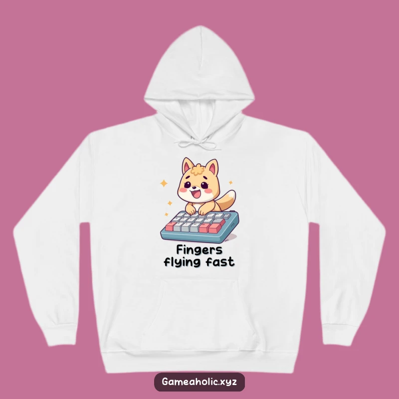 Funny Energetic Typist Animal Hoodie - Cozy & Hilarious Keyboard Comfort Gift