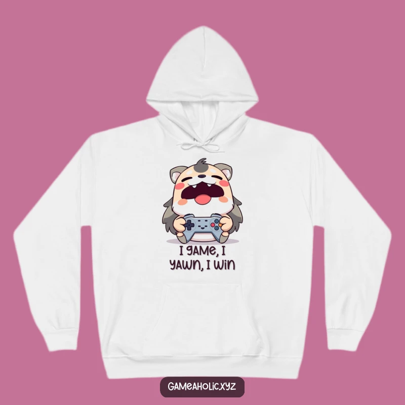 Funny Gamer Hoodie: Cozy Yawning Animal for Long Gaming Nights