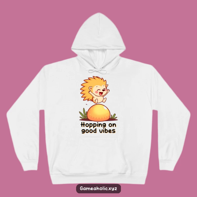 Funny Hedgehog Hoodie: Cozy Creature, Joyful Leap, Warm Whimsical Gift