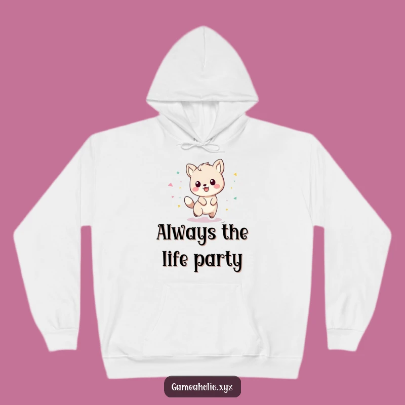Funny Playful Animal Hoodie: Cozy Comfort with a Confetti Swirl
