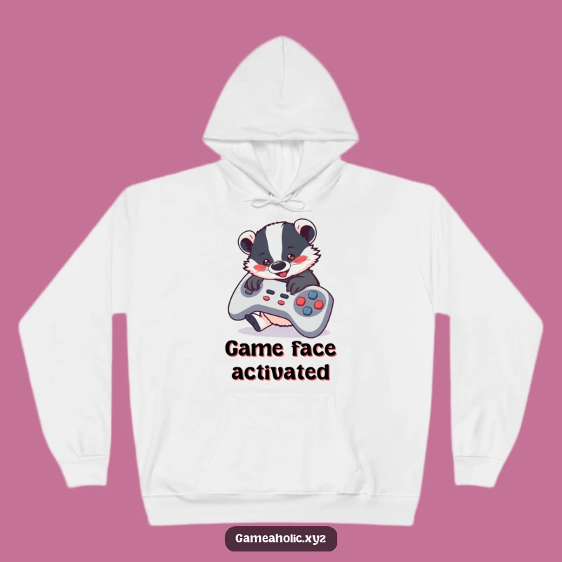 Funny Badger Gaming Hoodie - Cozy Gift for Intense Players