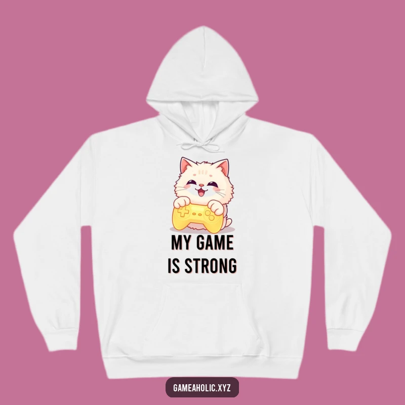 Cozy Funny Cat Gamer Hoodie: Glowing Controller Cat Comfort for Players